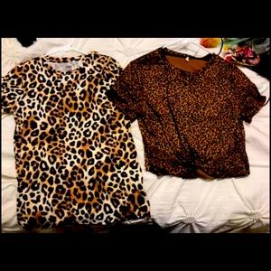 Lot of two animal print tops.